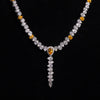 Drop Link Tennis Necklace Pear Cut Moissanite Diamond