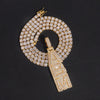 Yellow Gold Vertical Name Pendant VVS Moissanite Fit For 4MM Tennis Chain