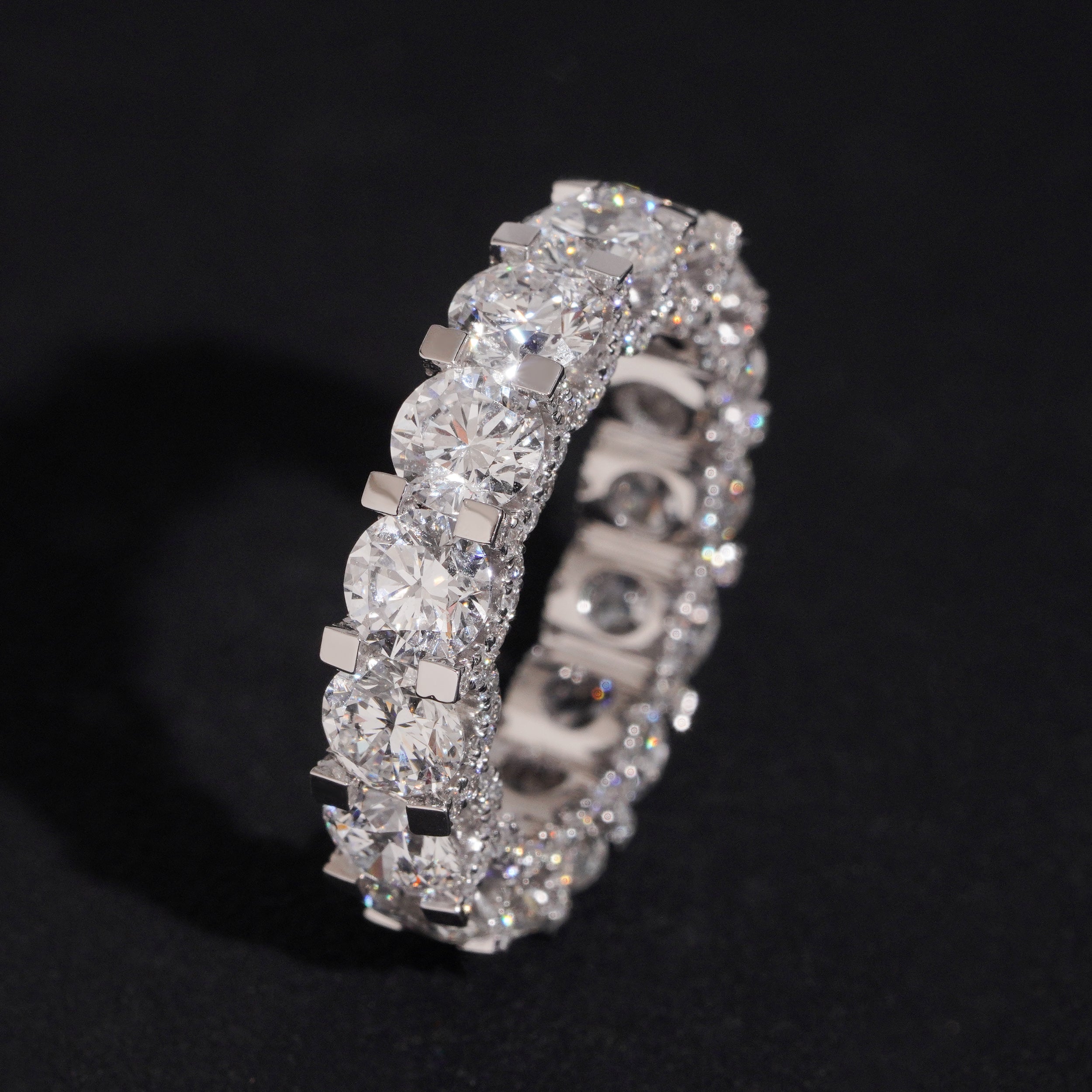 10K White Gold VVS CVD Diamond Eternity Ring 50 Pointer