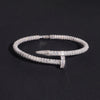 Baguette Diamond Deisgn 925 Sterling Silver Moissanite Diamond Nail Bracelet