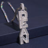 Iced Out Solid Silver Men Jewelry Custom Vertical Letter Name Pedant Fit For 4MM Tennis Chain