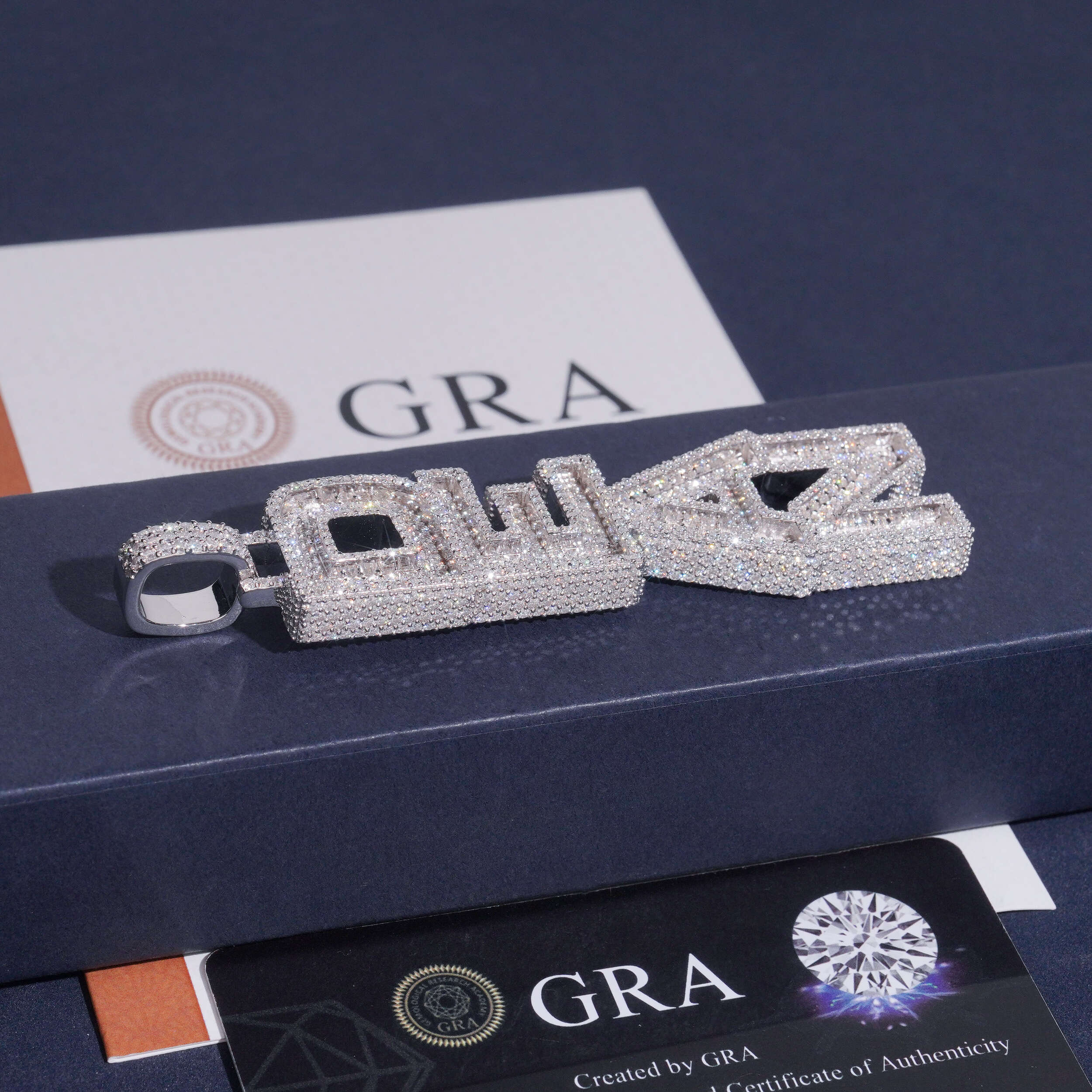 Iced Out Solid Silver Men Jewelry Custom Vertical Letter Name Pedant Fit For 4MM Tennis Chain