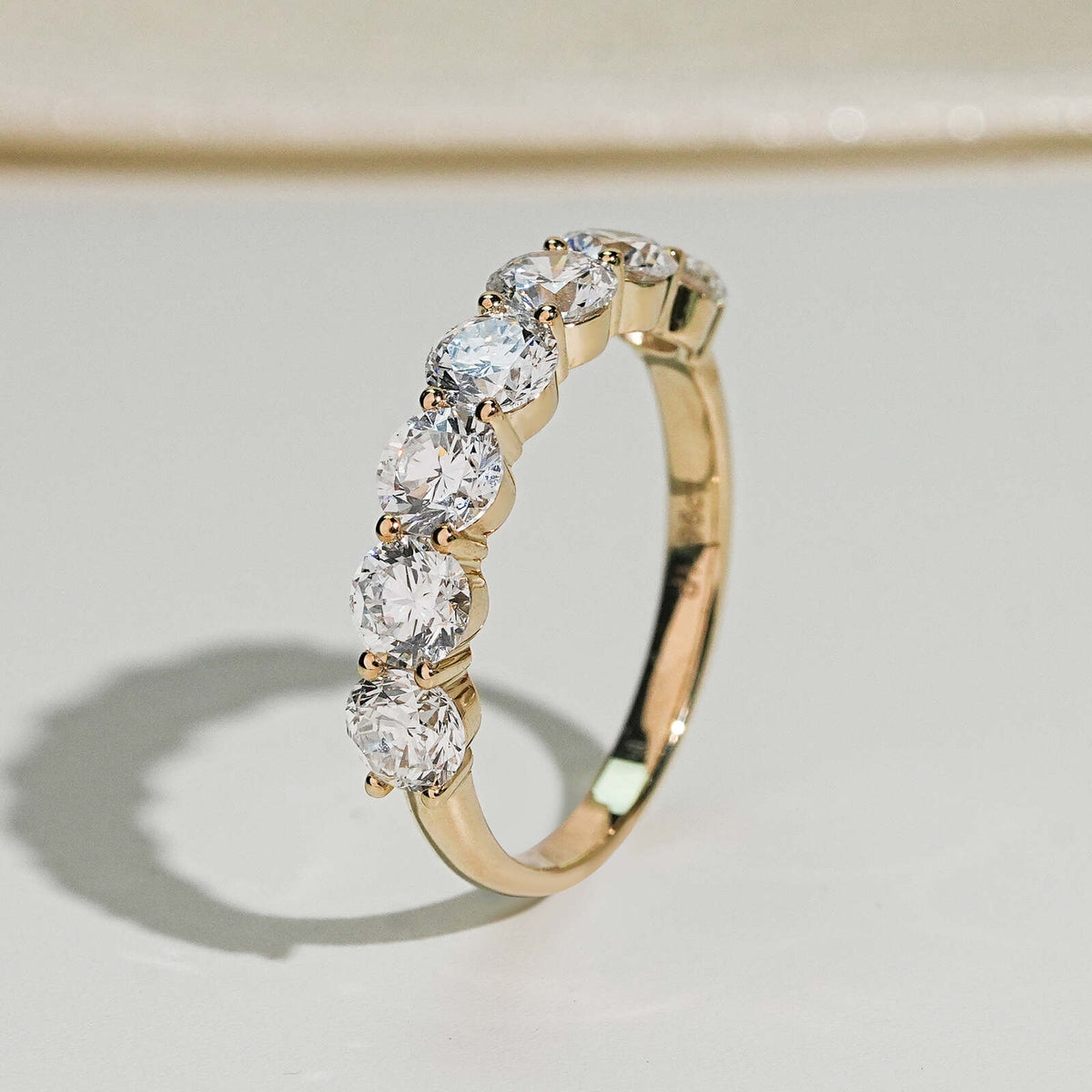 10k Solid Yellow Gold Lab Diamond Eternity Ring Band