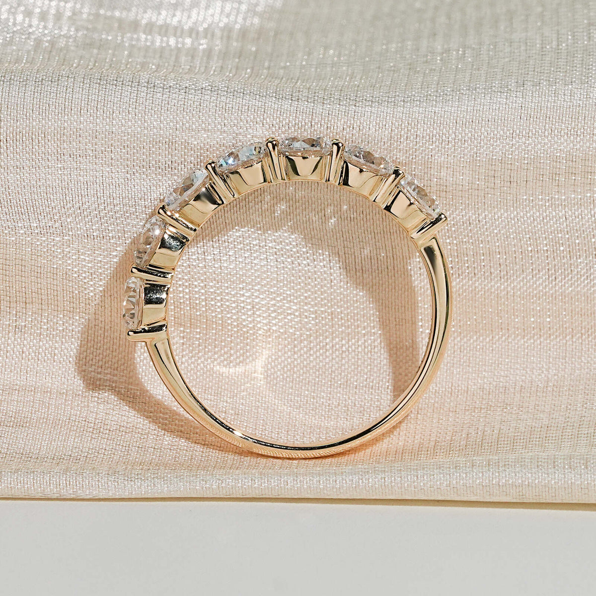 10k Solid Yellow Gold Lab Diamond Eternity Ring Band