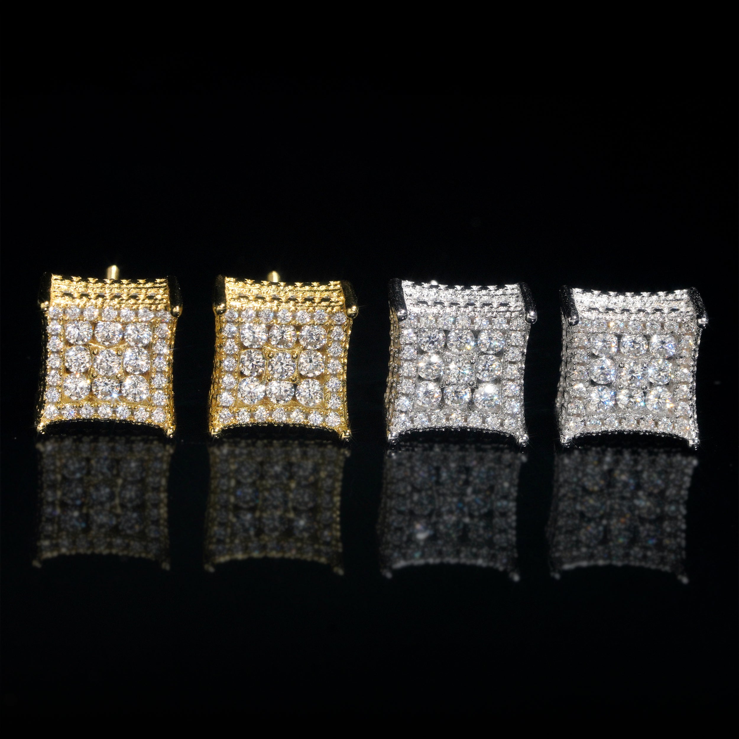 Brincos de pipa masculinos totalmente congelados de Hip Hop com VVS Moissanite congelados