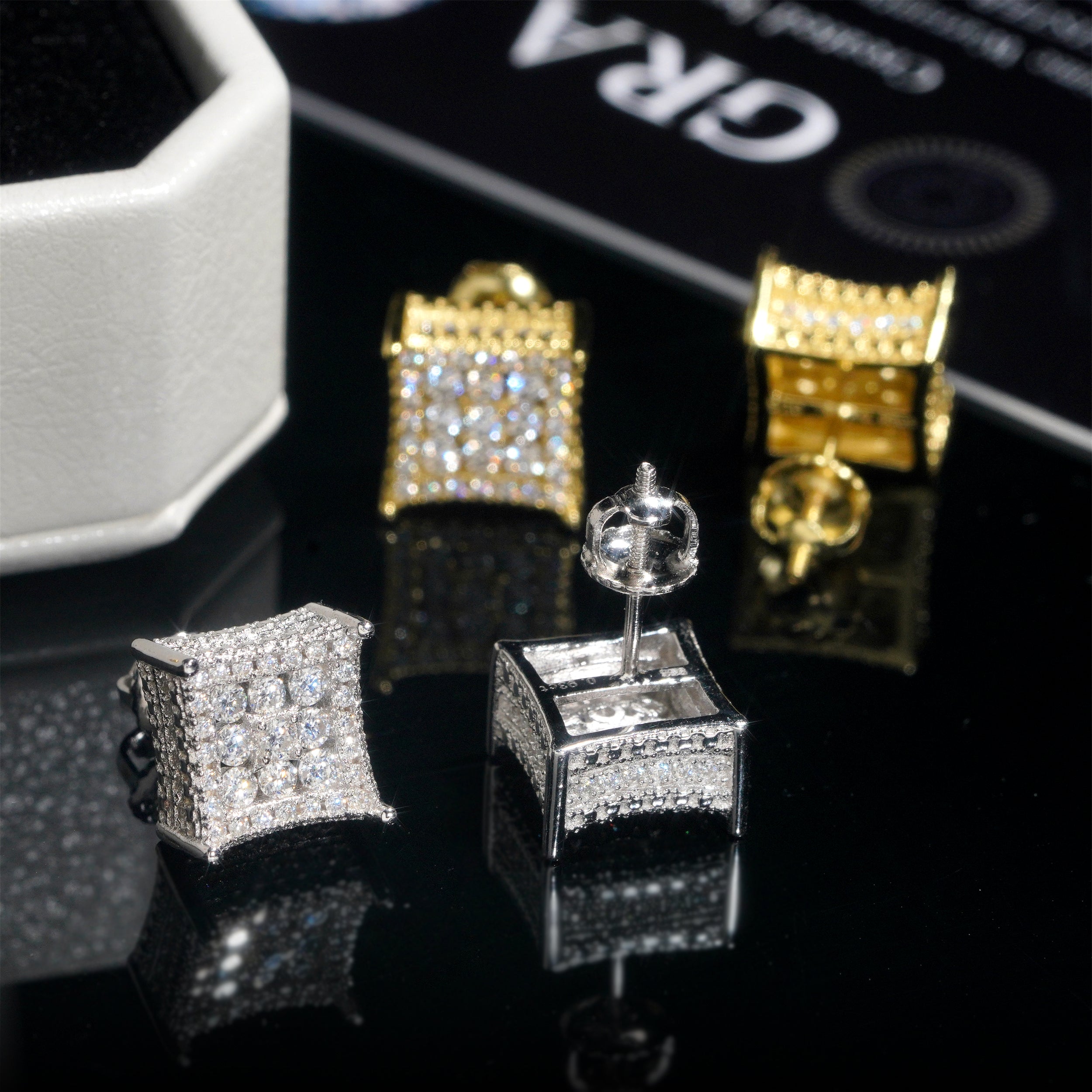 Brincos de pipa masculinos totalmente congelados de Hip Hop com VVS Moissanite congelados