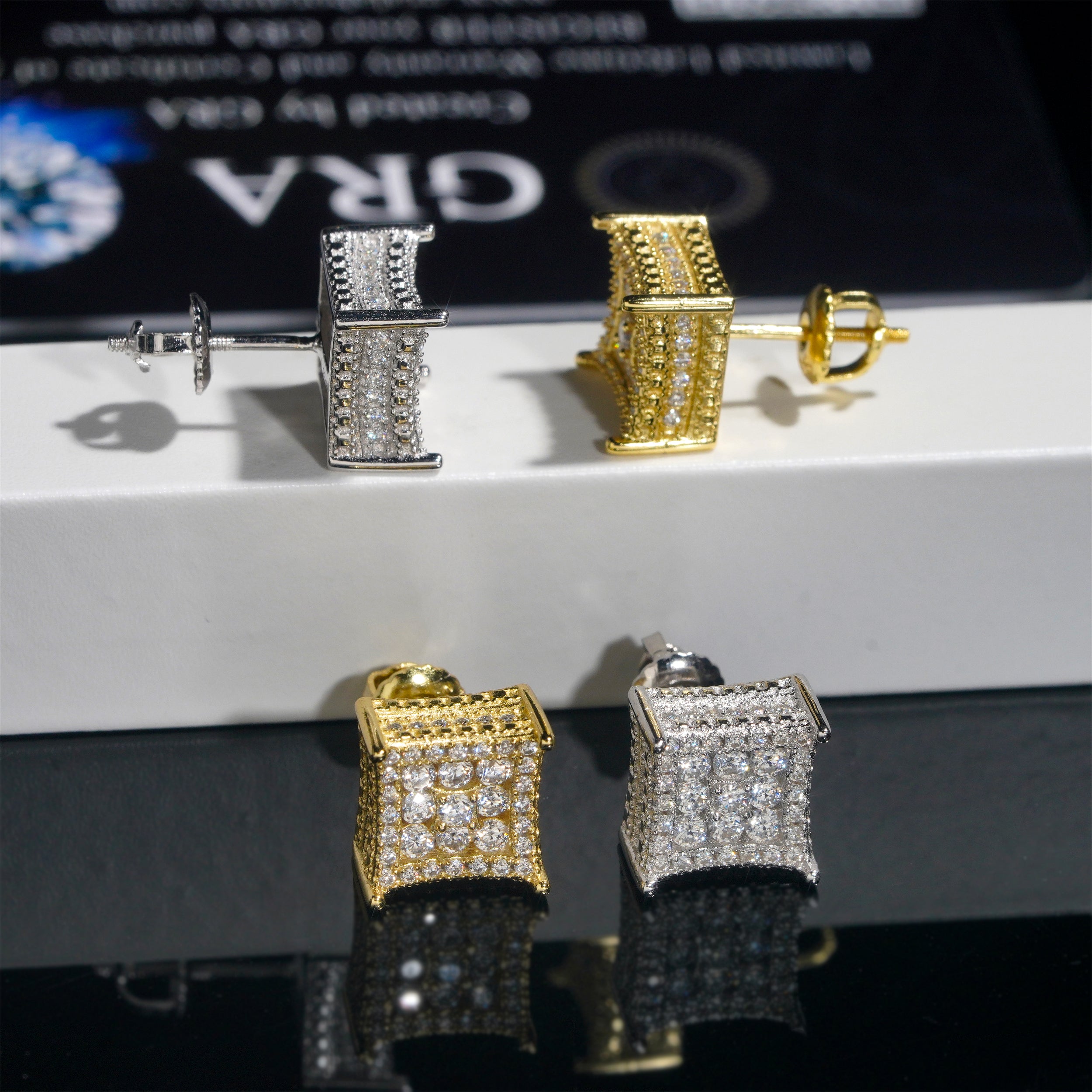 Brincos de pipa masculinos totalmente congelados de Hip Hop com VVS Moissanite congelados