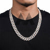 15MM Moissanite Two-Tone Cuban Link Chain 14K Gold