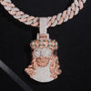 Rose Gold Two Tone Jesus Pendant With 13MM Cuban Link Chain VVS Moissanite