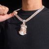 Rose Gold Two Tone Jesus Pendant With 13MM Cuban Link Chain VVS Moissanite
