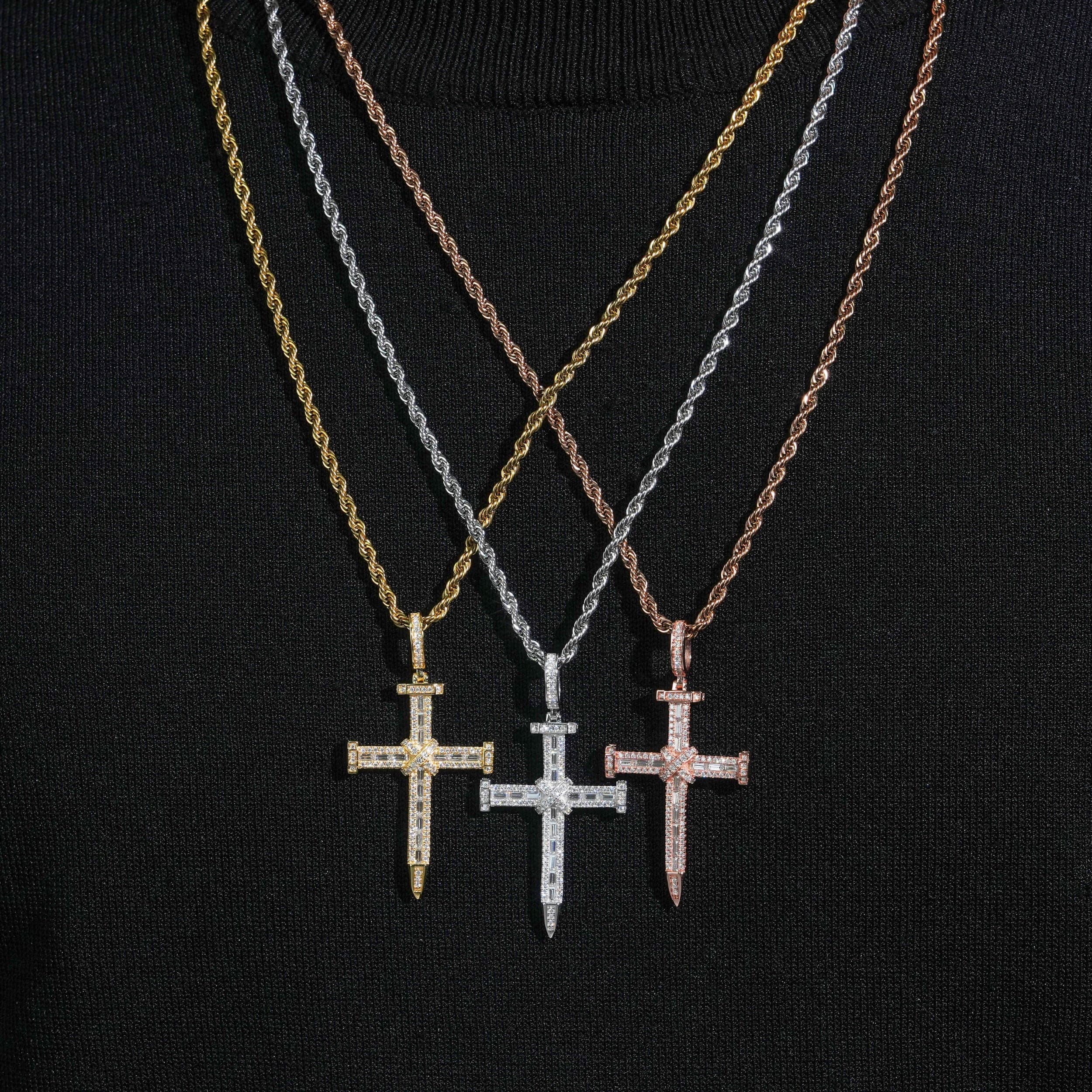 1.5Inch Cross Diamond Pendant Moissanite For Men