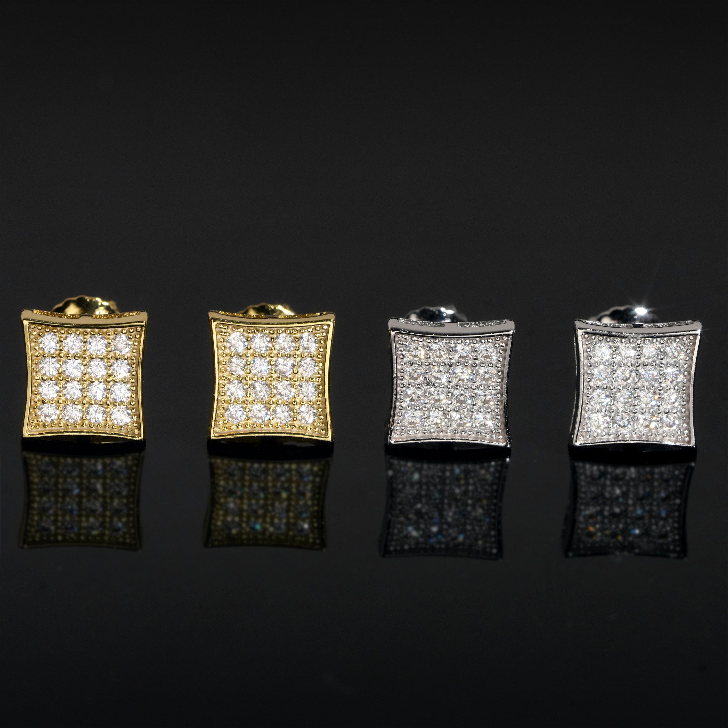 925 Silver Moissanite Diamond Kite Stud Earrings for Hip Hop Style