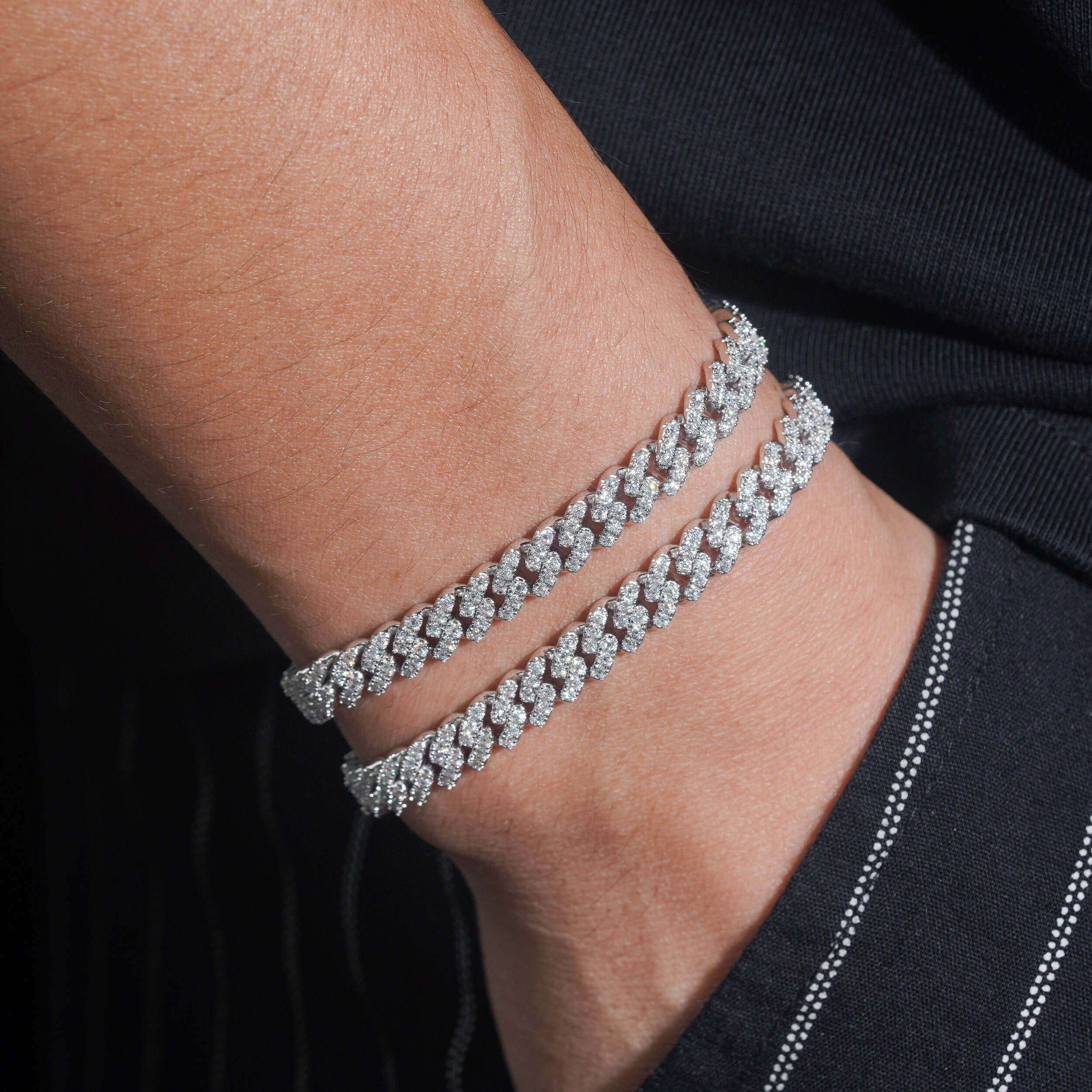 6MM Sterling Silver Lab Grown Diamond Cuban Link Bracelet