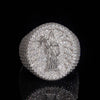 Solid Silver Dead Ghost Men Iced Out Moissanite Diamond Ring