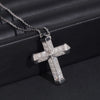10K Solid White Gold VVS Lab Diamond Cross Necklace