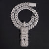 Custom Made Fancy Cut Moissanite Diamond Vertical Name Pendant