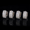 VVS Diamond Iced Out Moissanite Hoop Earrings Sterling Silver White Gold