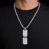 VVS Moissanite Double Dog Tag Pendant Fully Iced Fit For 4MM Tennis Chain