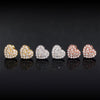 Jewelry Gift Heart Shaped Moissanite Stud Earrings Screw Back For Women