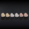 Jewelry Gift Heart Shaped Moissanite Stud Earrings Screw Back For Women