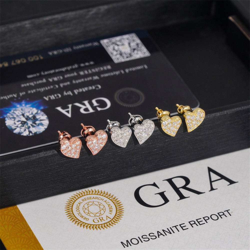 Women Moissanite Earrings Leaf Shaped 925 Sterling Silver