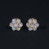 GRA Certificated 10K Yellow Gold VVS Moissanite Cluster Stud Earrings 12MM Width