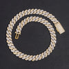 10MM Yellow Gold Two Tone Cuban Link Chain Necklace VVS Moissanite Diamond