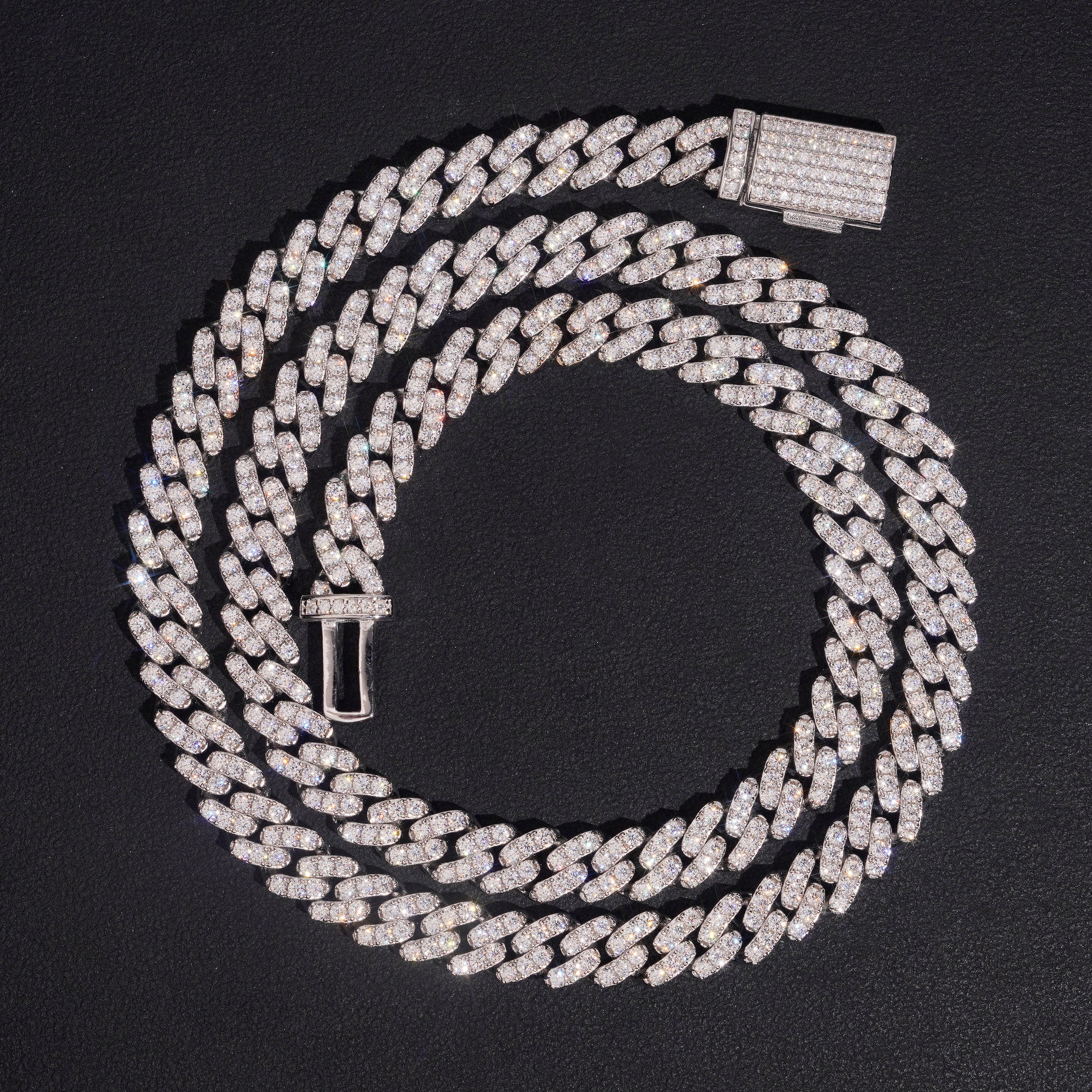Single Row VVS Moissanite Diamond Cuban Chain Necklace 8MM