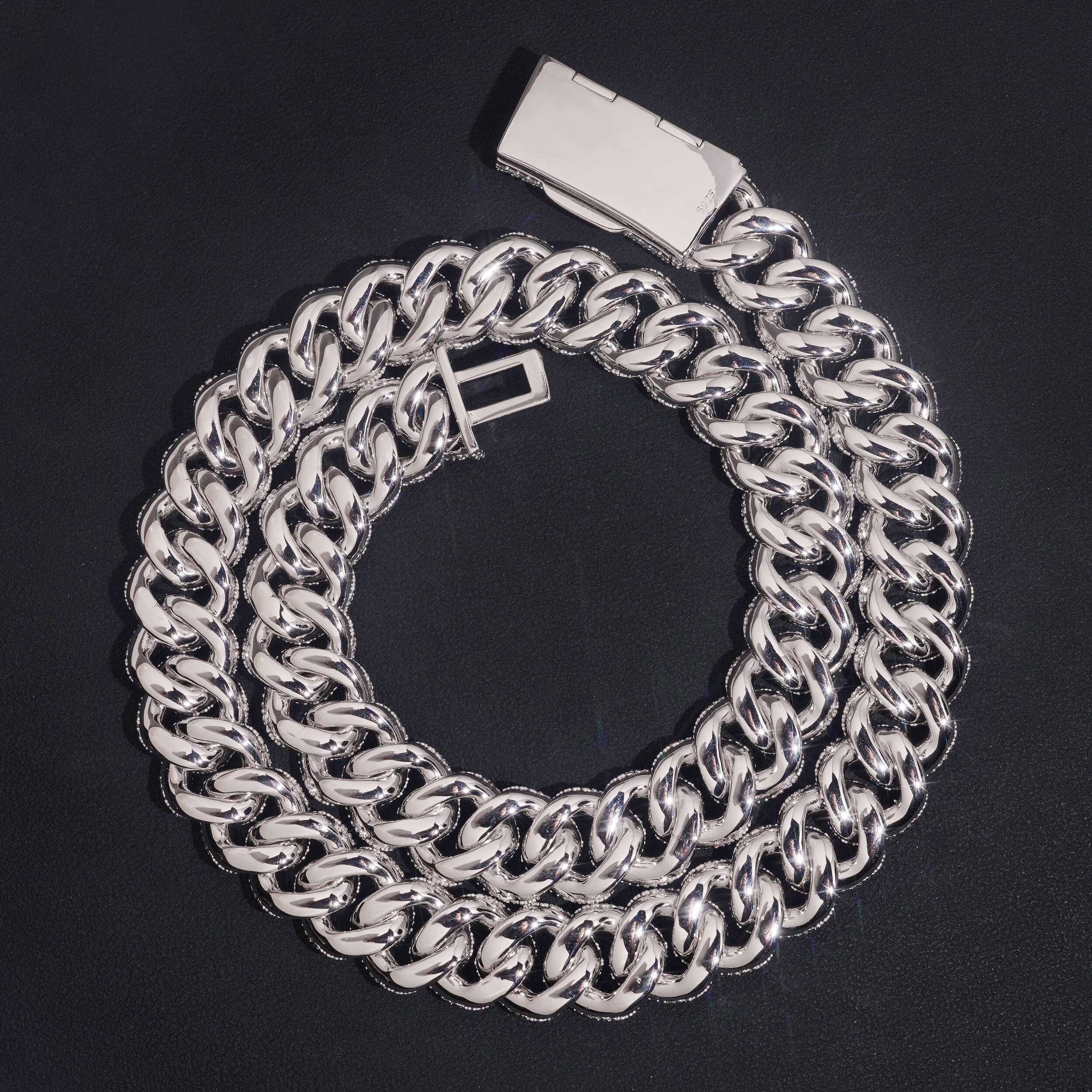 925 Sterling Silver VVS Moissanite Diamond 16MM 5Rows Miami Cuban Link Chain Neckalce