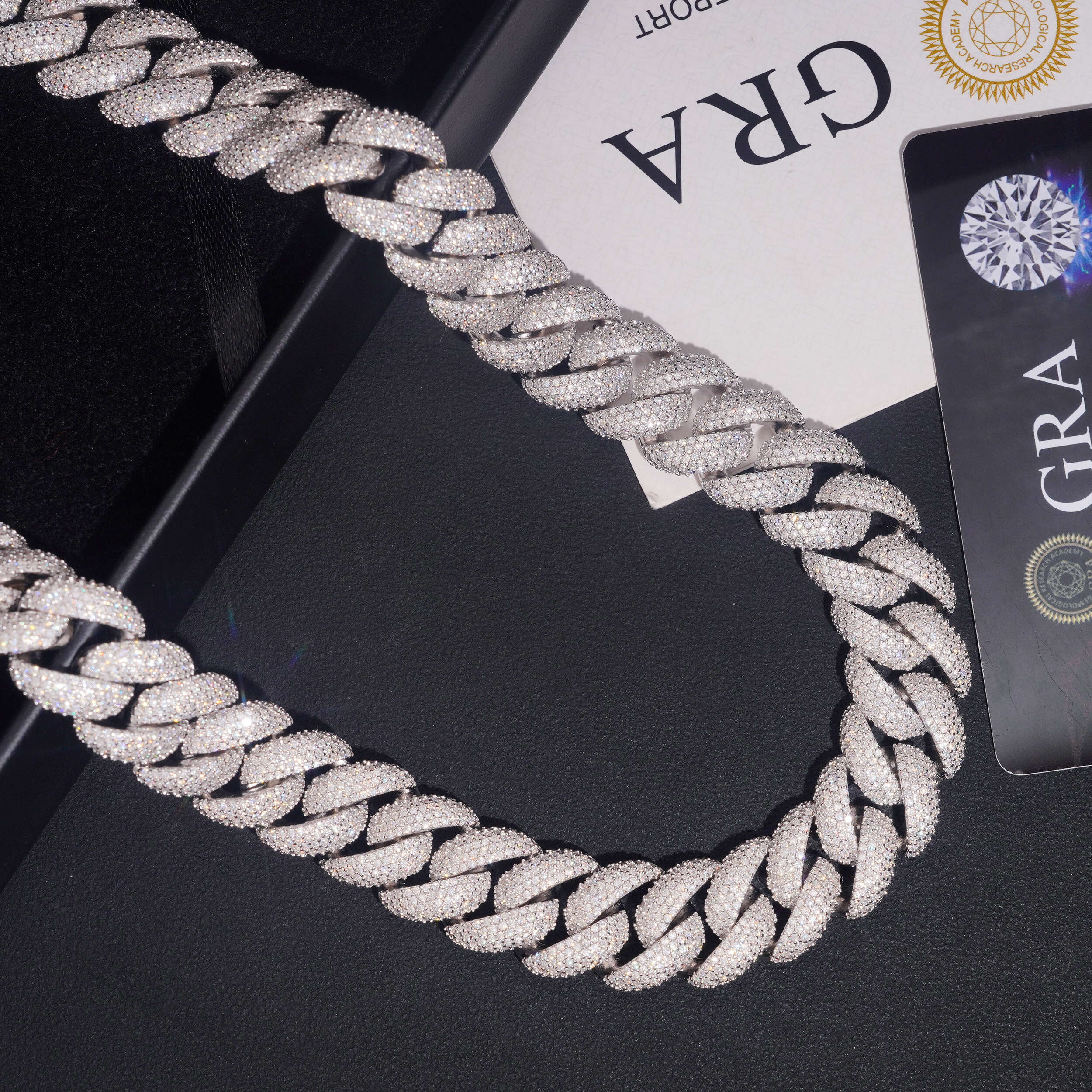 925 Sterling Silver VVS Moissanite Diamond 16MM 5Rows Miami Cuban Link Chain Neckalce