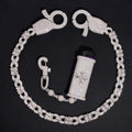 925 Silver Moissanite Diamond 13MM Infinity Key Chain With Iced Lighter Case