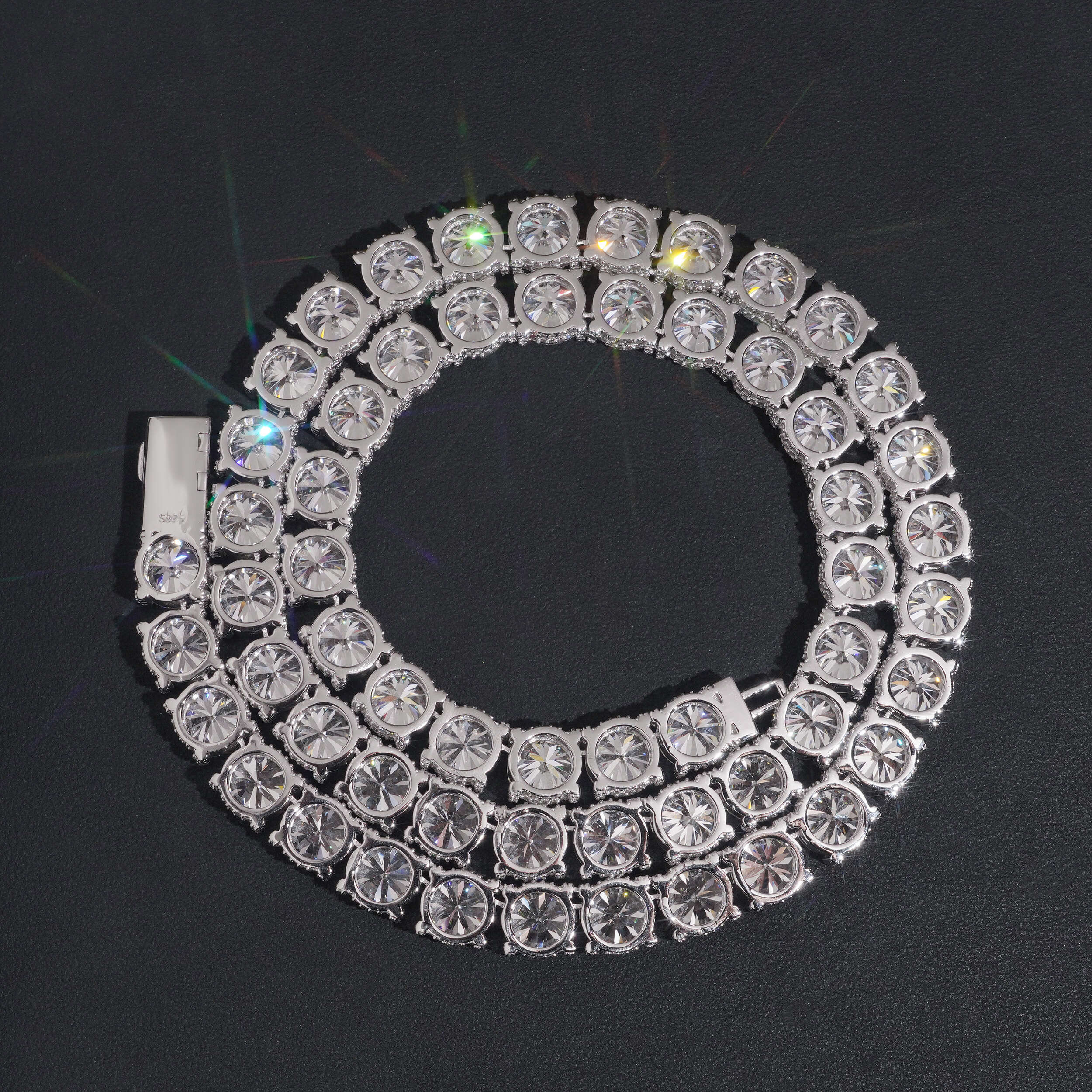 Baguette Lock 10MM Side Iced Tennis Chain Necklace