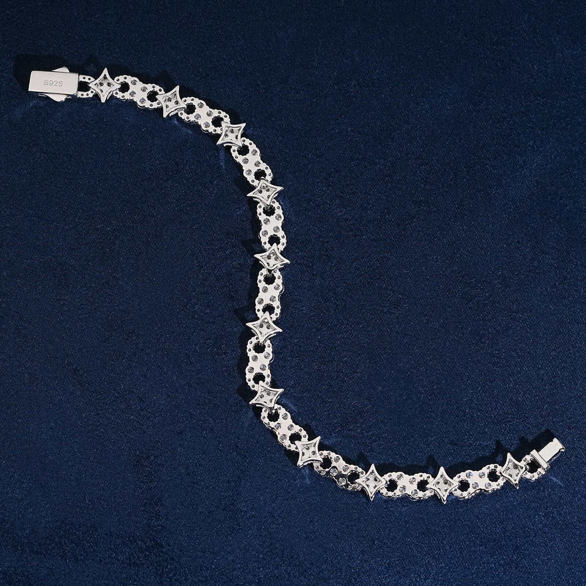 925 Silver VVS Lab Grown Diamond Men Bracelet