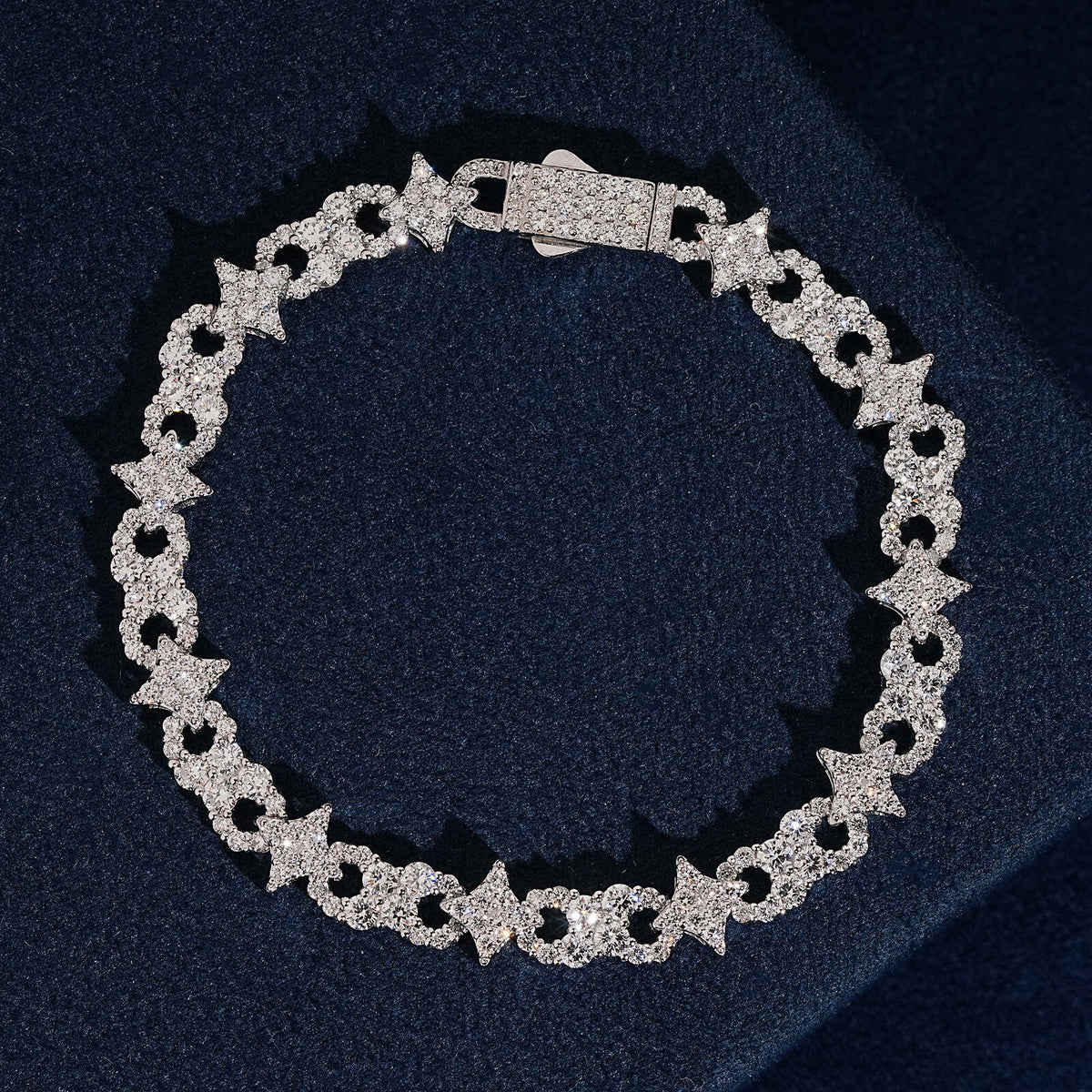 925 Silver VVS Lab Grown Diamond Men Bracelet
