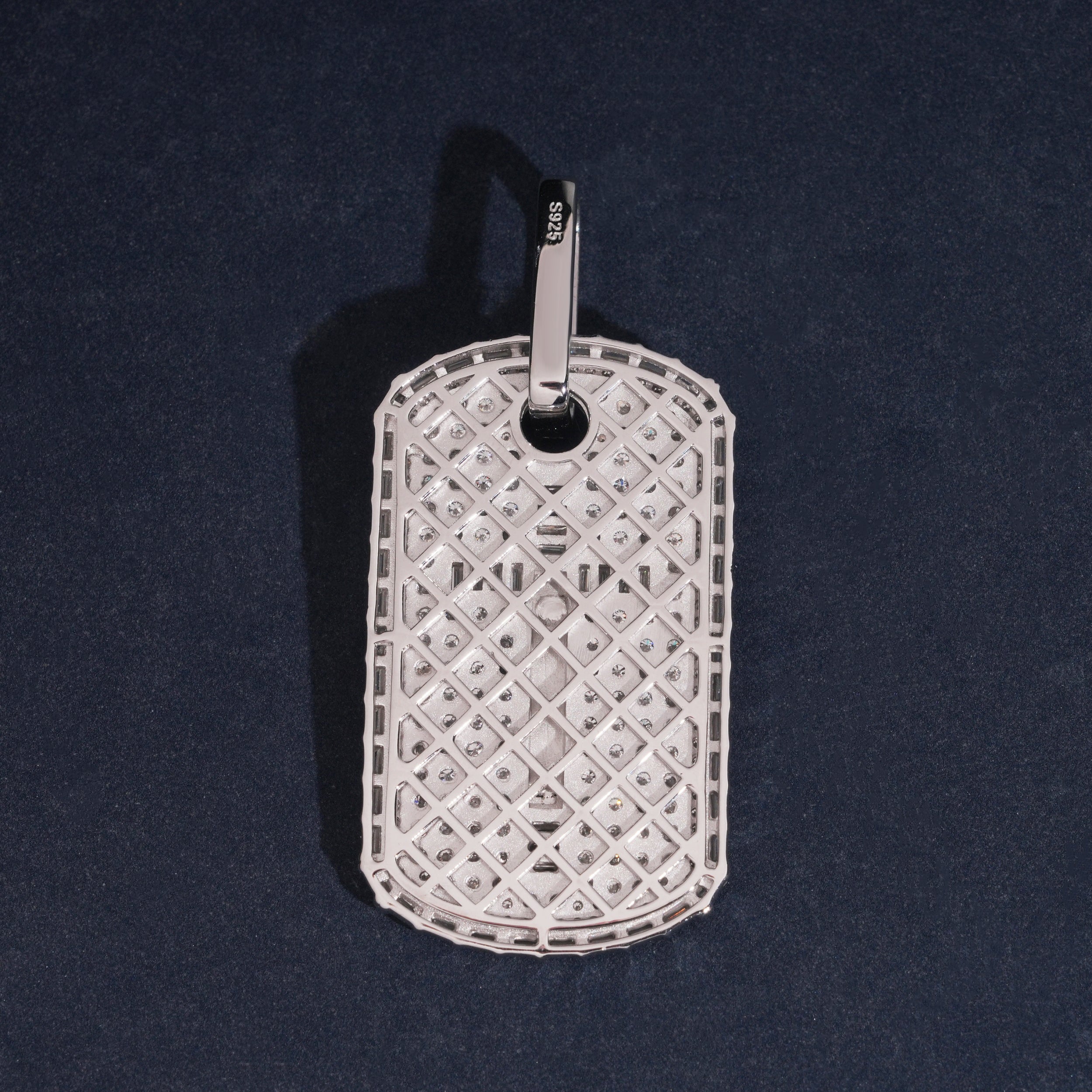 925 Silver Cross Jesus Dog Tag Pendant Moissanite Diamond Men Jewelry