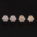 VVS Lab Grown Diamond Men Cluster Stud Earrings Sterling Silver
