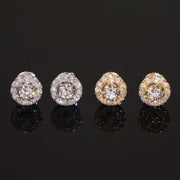 Lab Grown Diamond Stud Earrings Iced Out Sterling Silver
