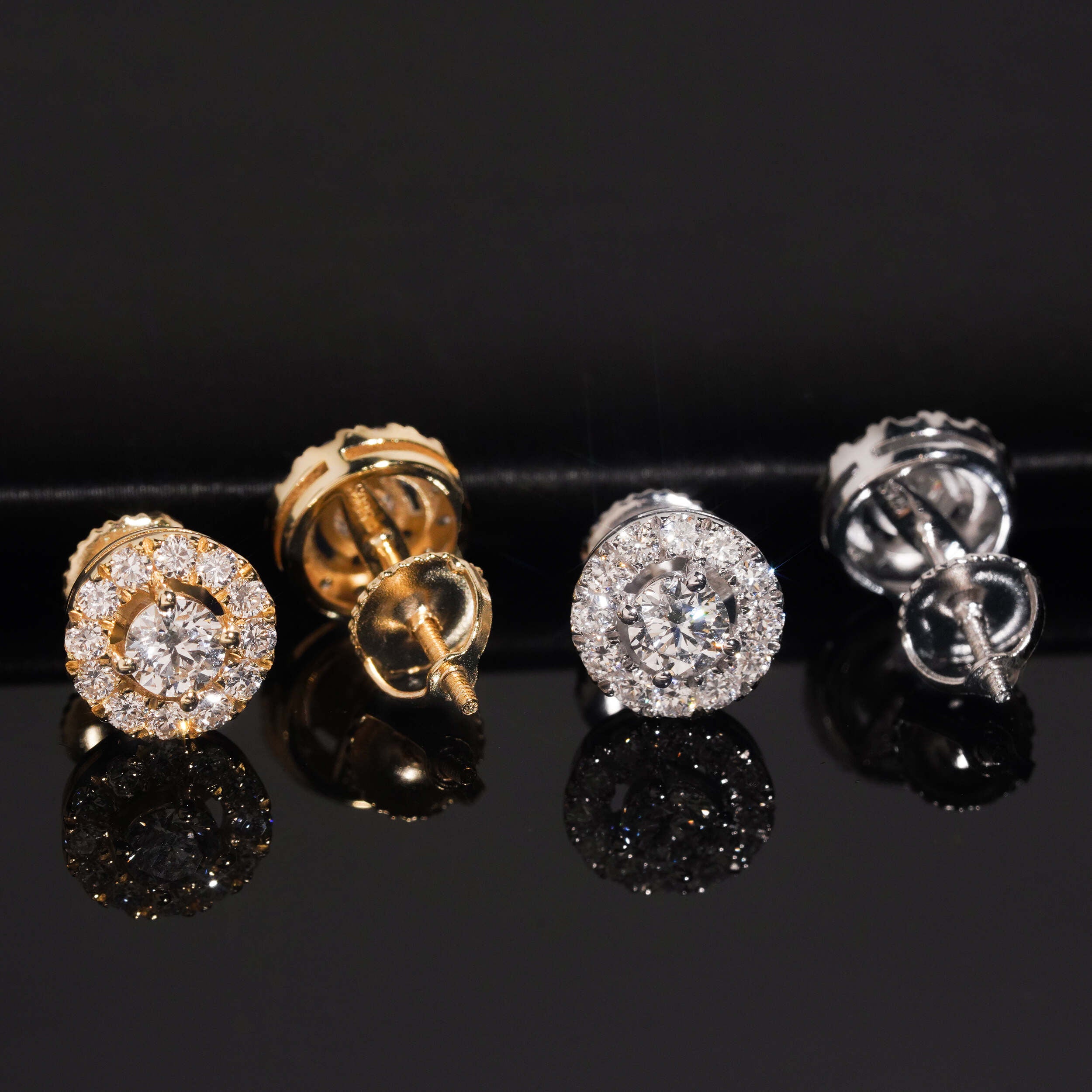 Lab Grown Diamond Stud Earrings Iced Out Sterling Silver