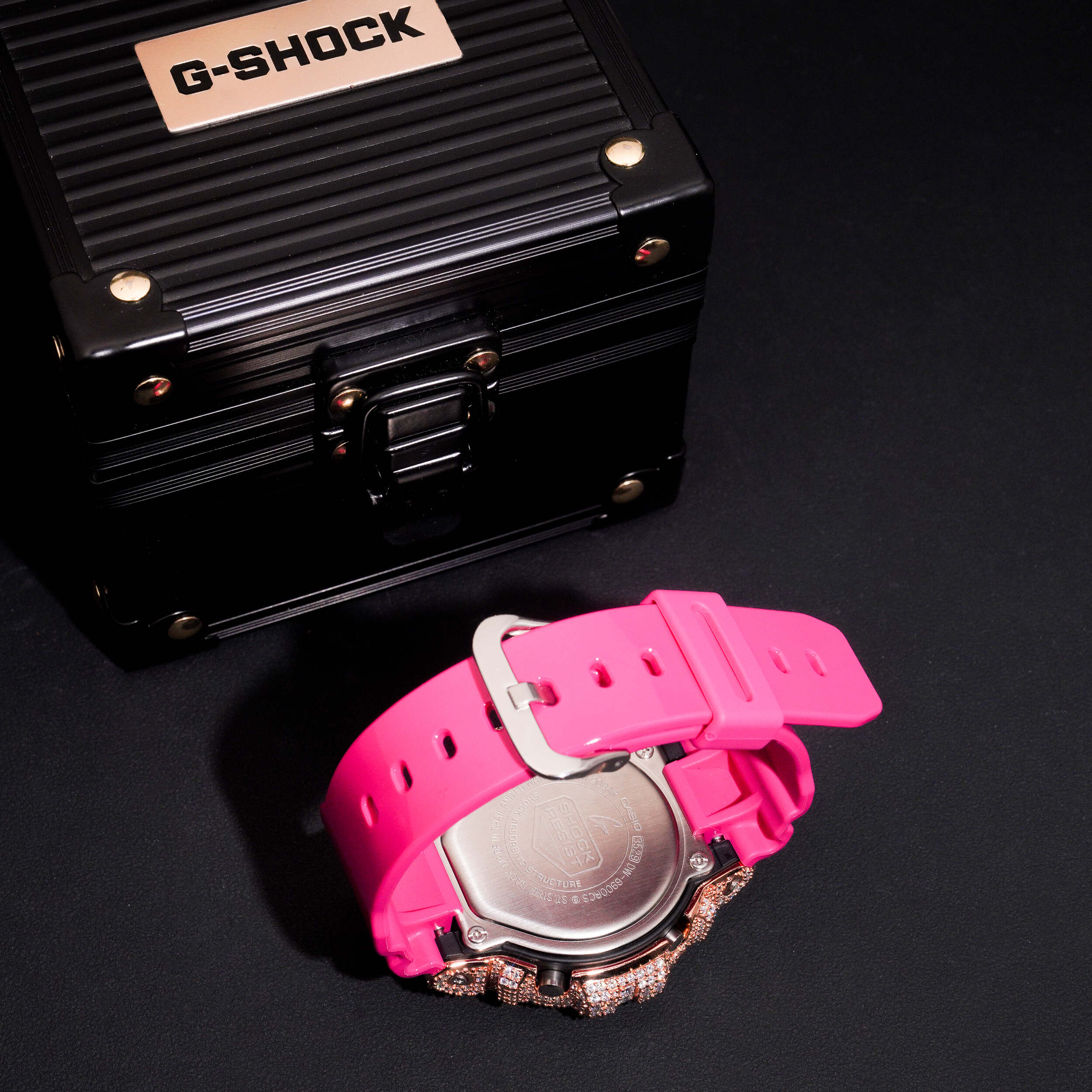 VVS Moissanite Diamond DW6900 G Shock Watch Rose Gold