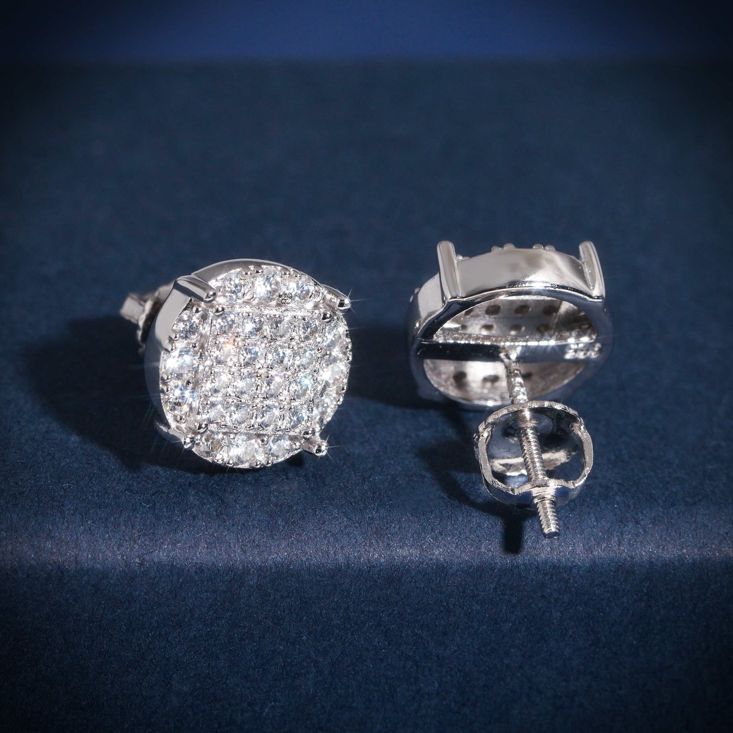 Moisanite redondo enche brincos com diamante GRA de VVS Moissanite habilitado