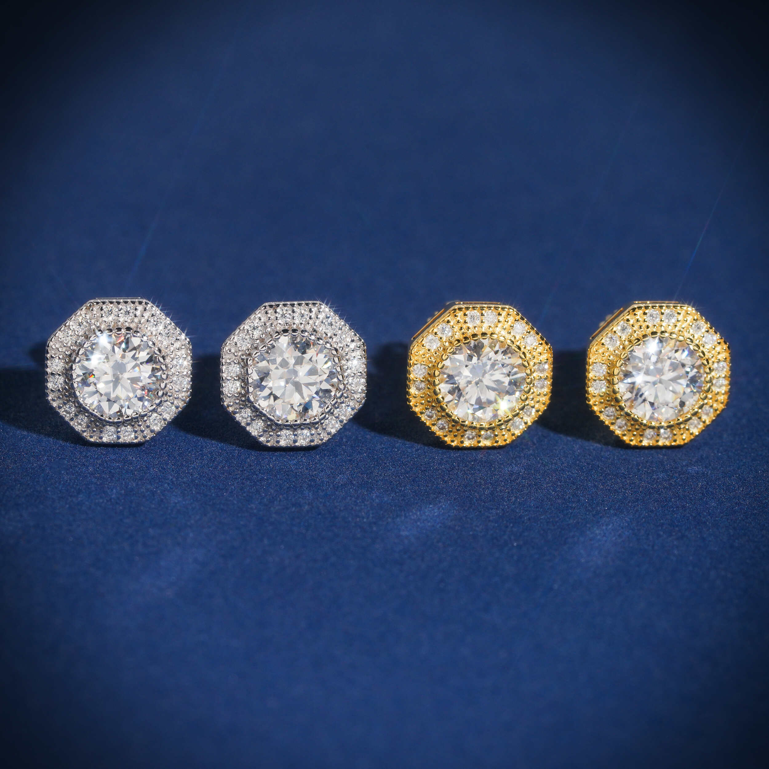 Moissanite Diamond Stud Earrings Screw Back GRA Report 925 Silver