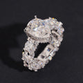 Luxury Pear Cut Moissanite Diamond Ring Women