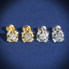 Flower Shaped VVS Moissanite Stud Earrings Screw Back 925 Sterling Silver