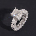 Vintage Luxury Big Carat Emerald Cut Women Engagement Ring