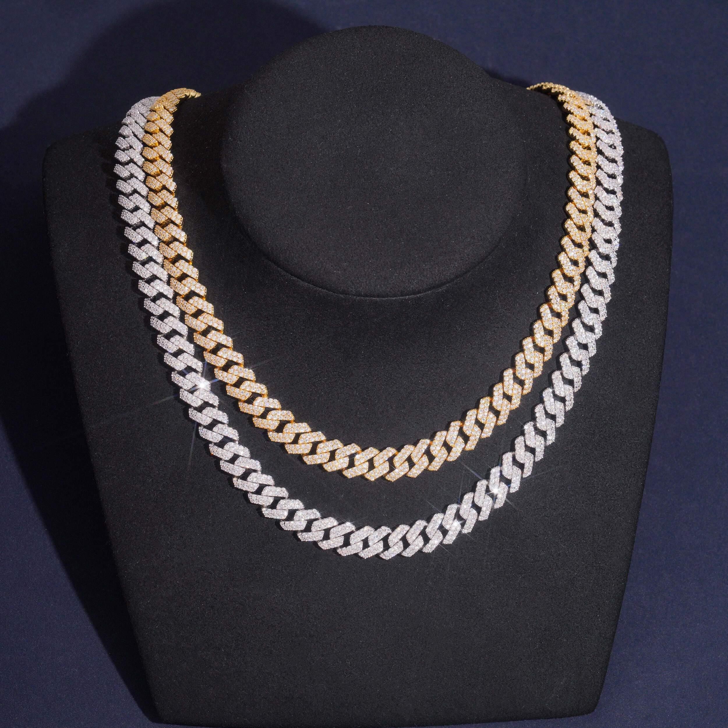 Iced Out Sterling Silver VVS Lab Grown Diamond Cuban Chain Necklace 10MM