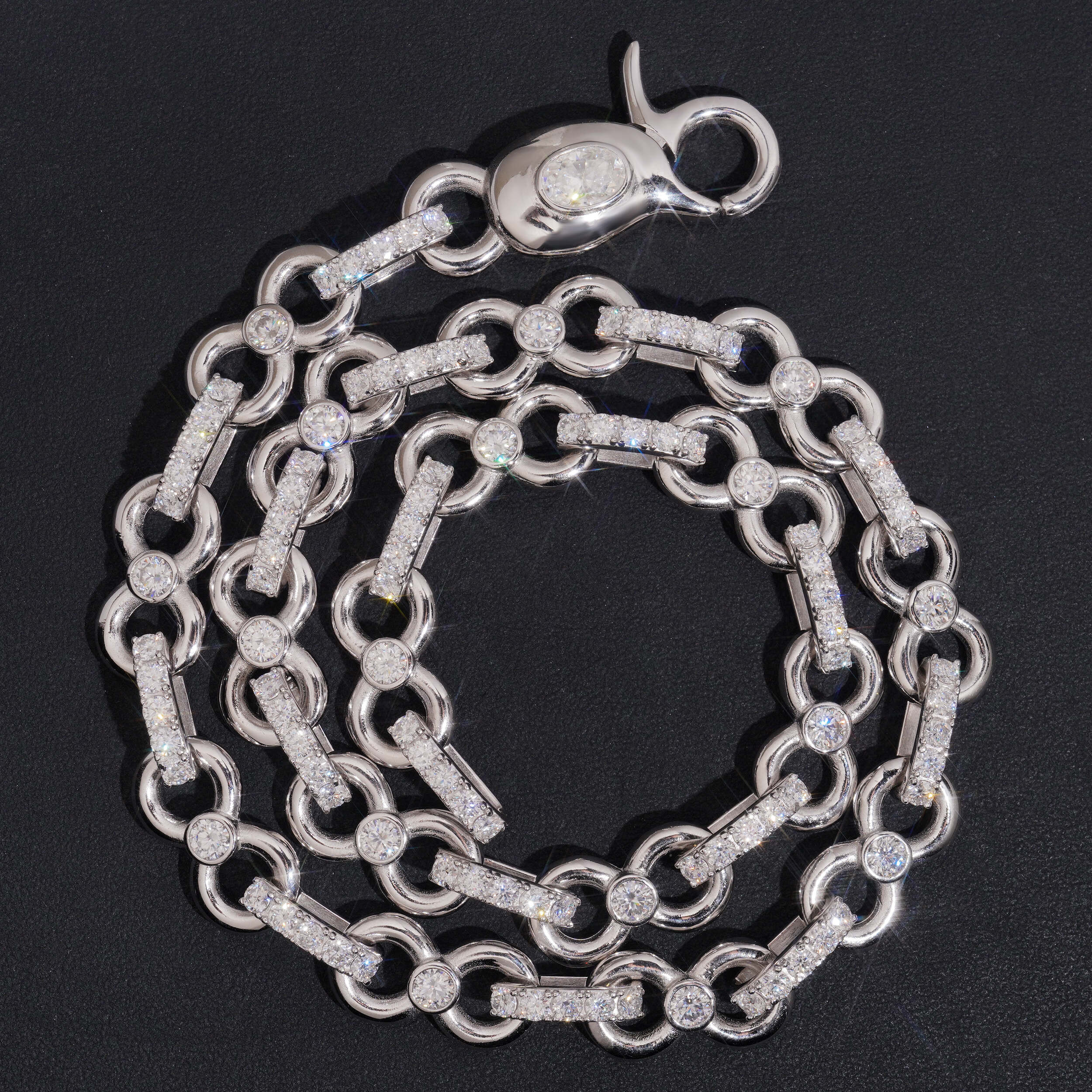 Sterling Silver 925 Men Iced Out Jewelry 13MM Infinity Chain Necklace