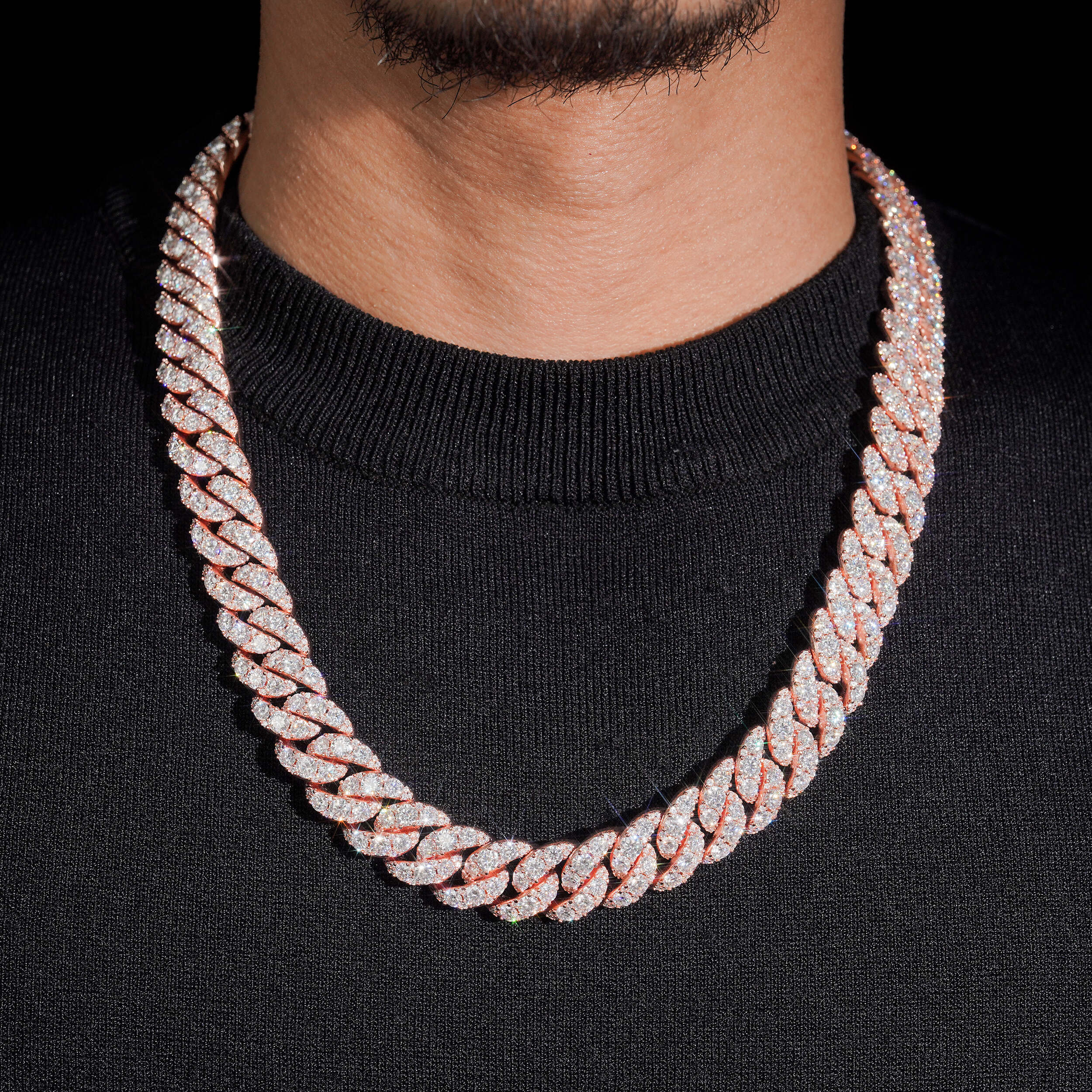 15MM Big Carat Cuban Chain Link Moissanite Diamond Necklace