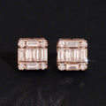 14K Rose Gold VVS1 Lab Grown Diamond Stud Earrings 10MM Width