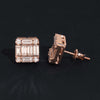 14K Rose Gold VVS1 Lab Grown Diamond Stud Earrings 10MM Width