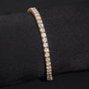 10K Yellow Gold Side Iced VVS Moissanite Diamond 4MM Tennis Bracelet